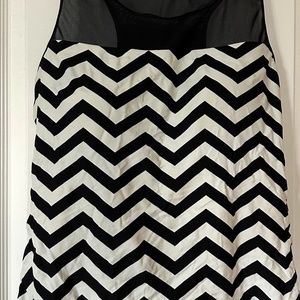 Black and white mesh Tankini